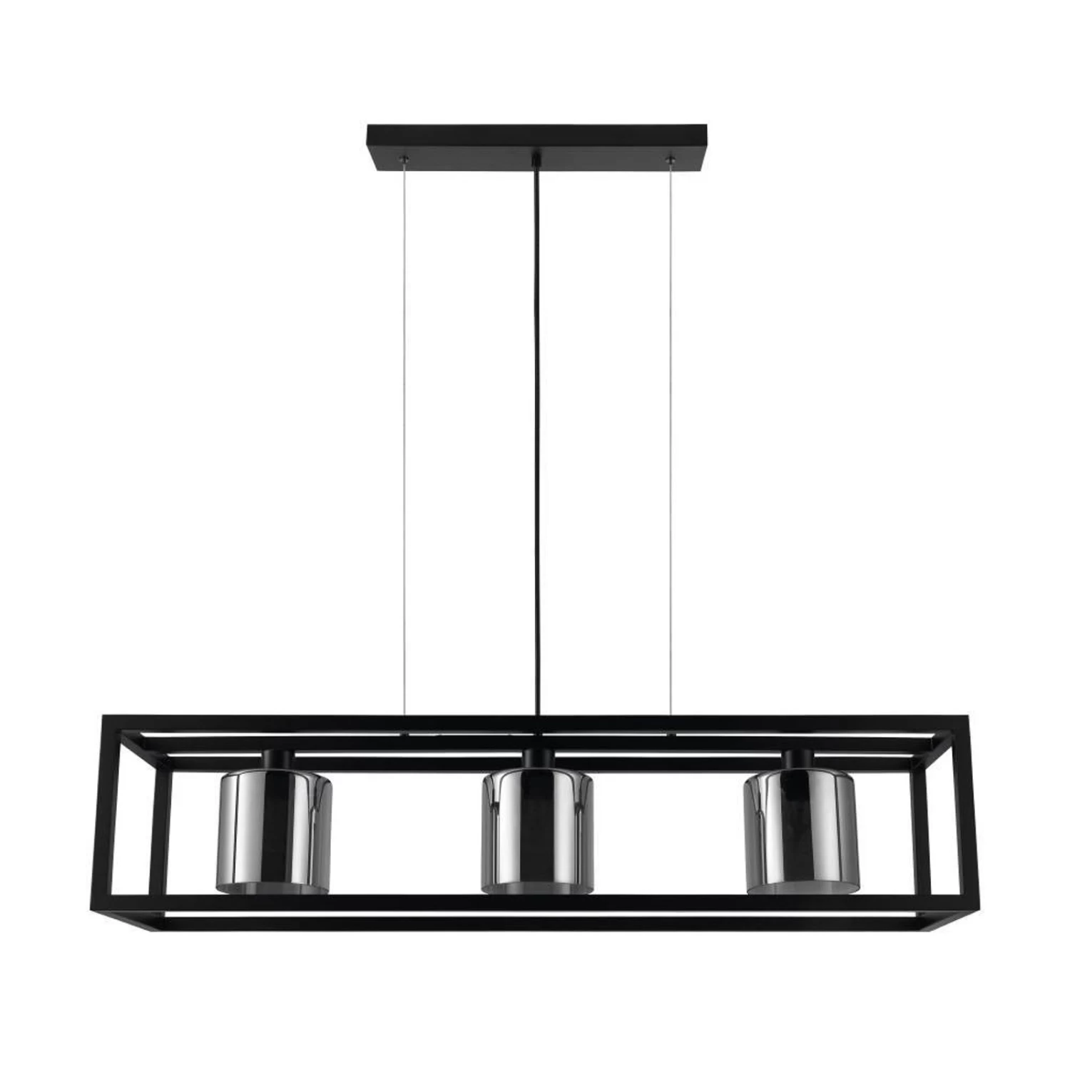EGLO Brisling Hanging Light, Three-bulb, Black 3 EGLO Brisling Hanging Light, Three-bulb, Black