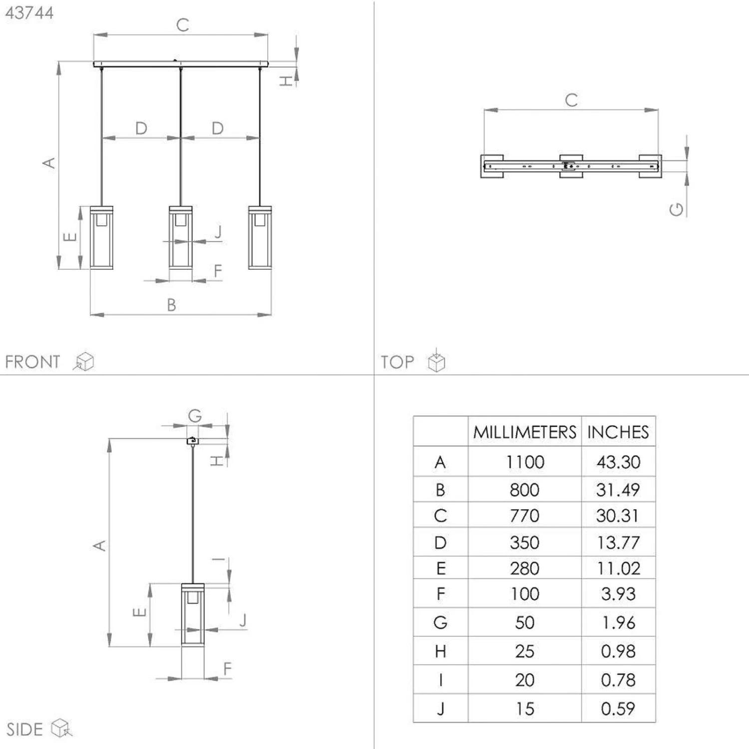 EGLO Nafferton Pendant Light, Wood, Three-bulb 5 EGLO Nafferton Pendant Light, Wood, Three-bulb - Image 3