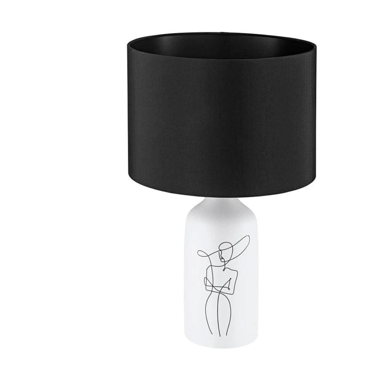 EGLO Vinoza Table Lamp, White Base Lampshade Black 4 EGLO Vinoza Table Lamp, White Base Lampshade Black - Image 2