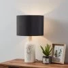 EGLO Vinoza Table Lamp, White Base Lampshade Black 2 EGLO Vinoza Table Lamp, White Base Lampshade Black -Eglo 10012398