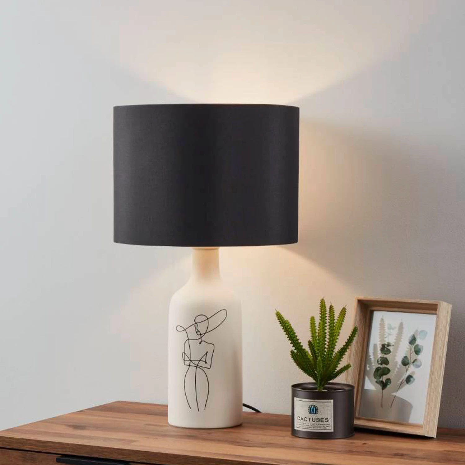 EGLO Vinoza Table Lamp, White Base Lampshade Black 3 EGLO Vinoza Table Lamp, White Base Lampshade Black