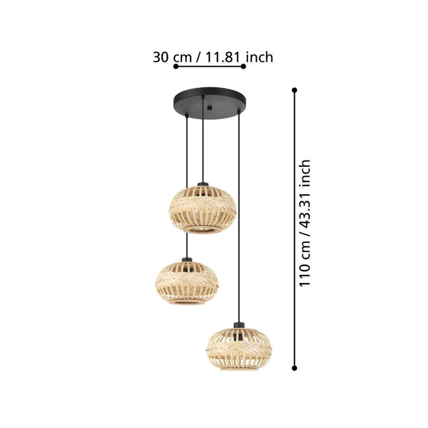 EGLO Amsfield 1 Hanging Light, Three-bulb, Round 4 EGLO Amsfield 1 Hanging Light, Three-bulb, Round - Image 2