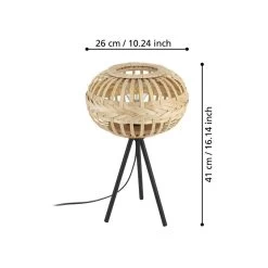 EGLO Amsfield 1 Table Lamp, Wood, Tripod -Eglo 10012404 2