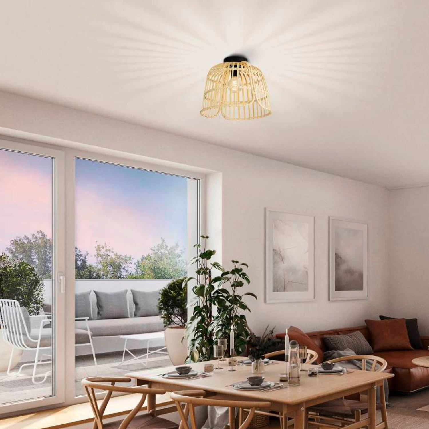 EGLO Glyneath Ceiling Light Made Of Rattan 5 EGLO Glyneath Ceiling Light Made Of Rattan - Image 3