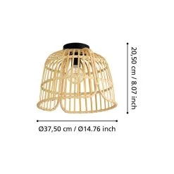 EGLO Glyneath Ceiling Light Made Of Rattan 11 EGLO Glyneath Ceiling Light Made Of Rattan -Eglo 10012459 3