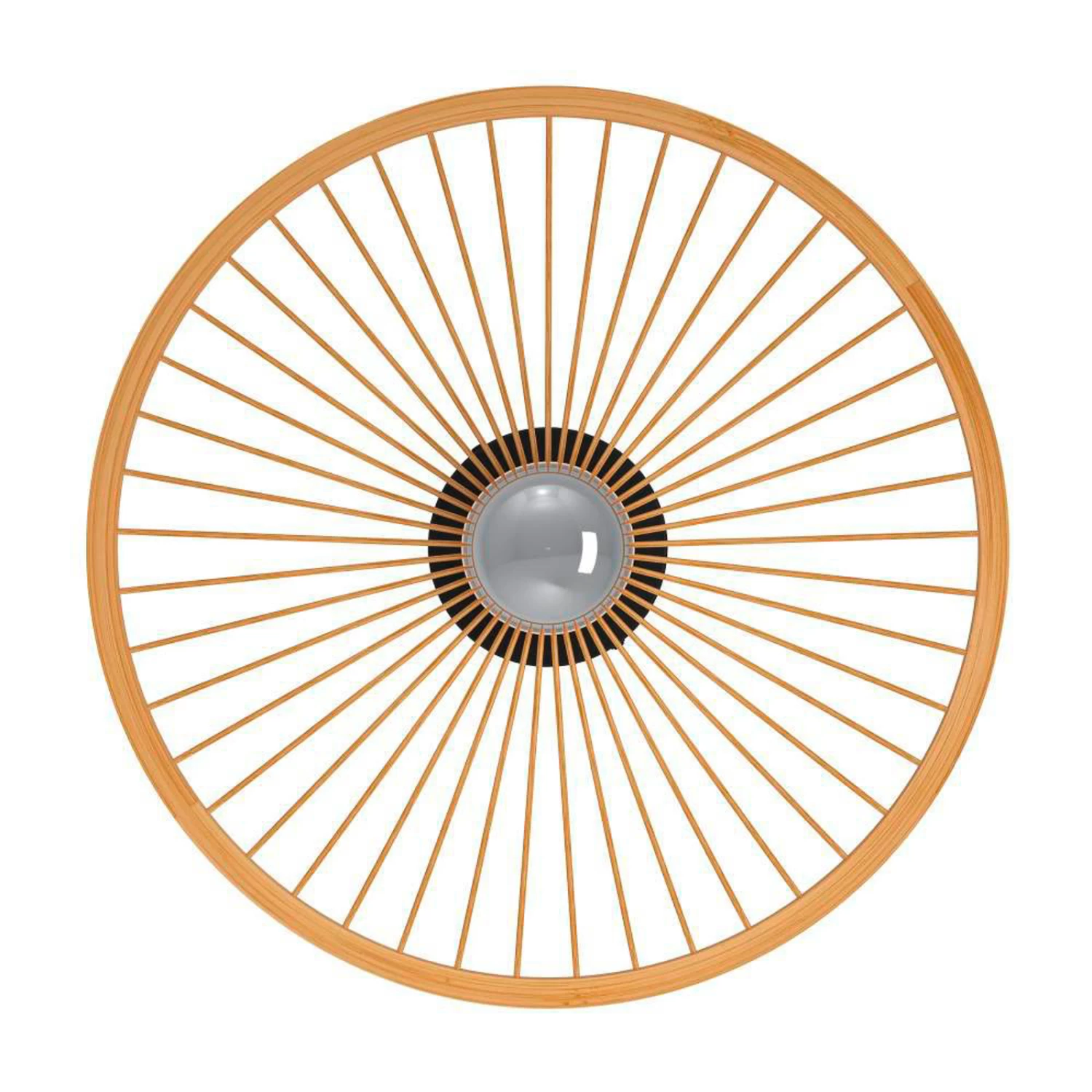 EGLO Leominster Ceiling Lamp Round Wood Lampshade 4 EGLO Leominster Ceiling Lamp Round Wood Lampshade - Image 2