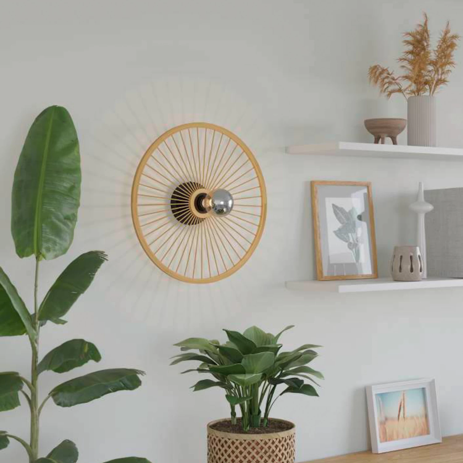 EGLO Leominster Ceiling Lamp Round Wood Lampshade 6 EGLO Leominster Ceiling Lamp Round Wood Lampshade - Image 4