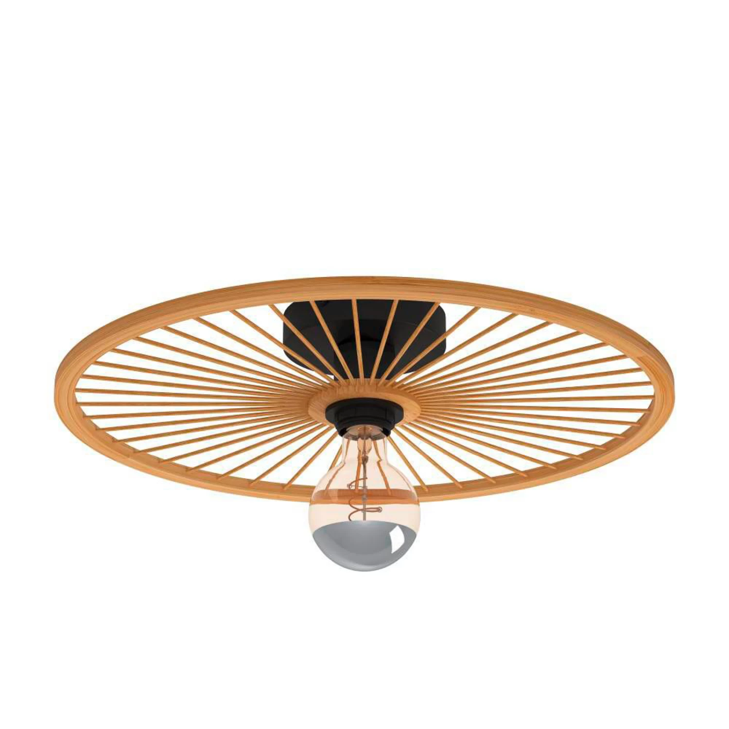 EGLO Leominster Ceiling Lamp Round Wood Lampshade 3 EGLO Leominster Ceiling Lamp Round Wood Lampshade