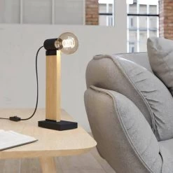 EGLO Bailrigg Table Lamp Made Of Wood -Eglo 10012467 2