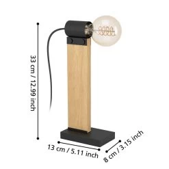 EGLO Bailrigg Table Lamp Made Of Wood -Eglo 10012467 3