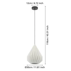EGLO Minting Pendant Light Made Of Paper, Ø 31 Cm 9 EGLO Minting Pendant Light Made Of Paper, Ø 31 Cm -Eglo 10012475 2