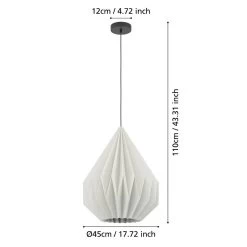 EGLO Minting Pendant Light Made Of Paper, Ø 45 Cm 9 EGLO Minting Pendant Light Made Of Paper, Ø 45 Cm -Eglo 10012476 2