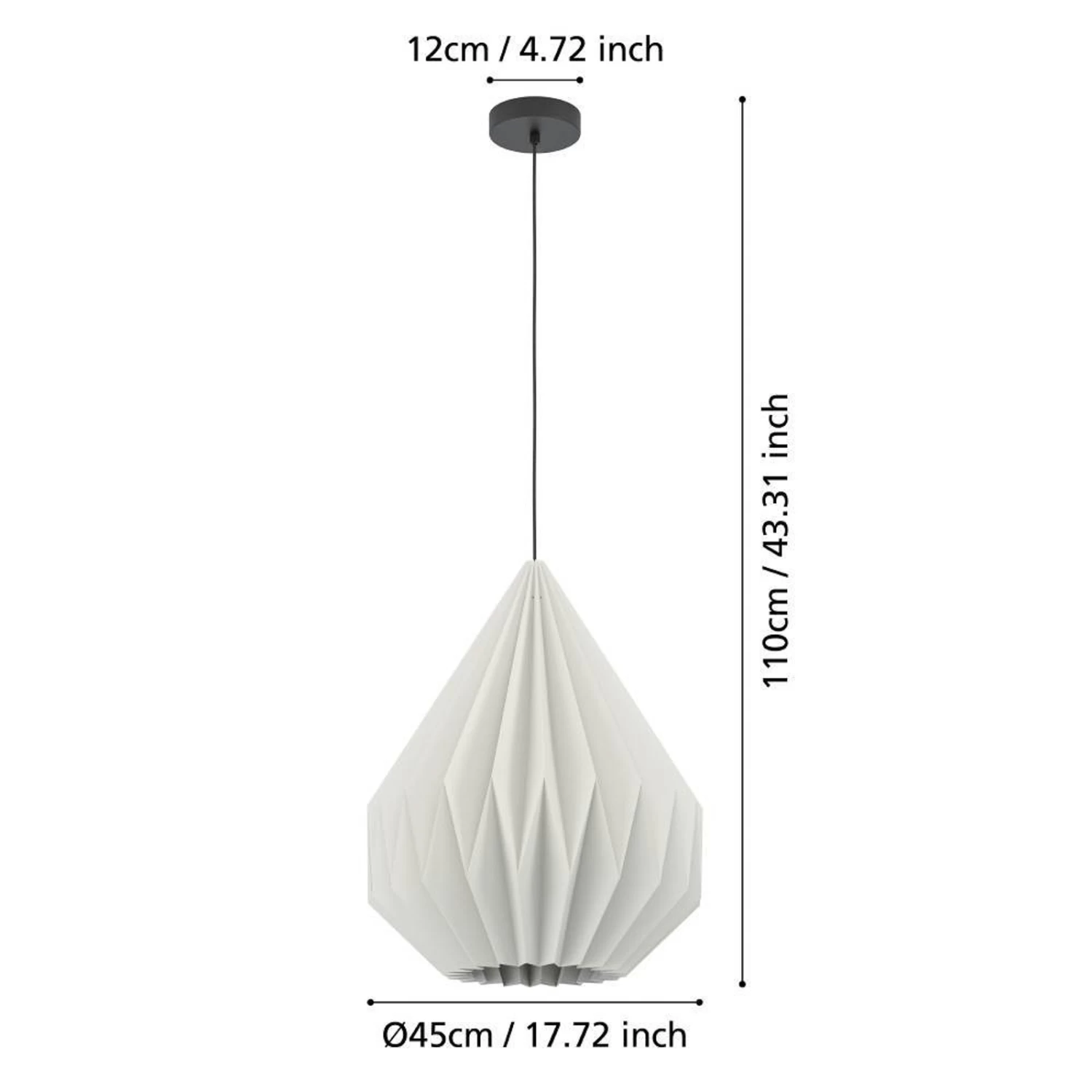 EGLO Minting Pendant Light Made Of Paper, Ø 45 Cm 5 EGLO Minting Pendant Light Made Of Paper, Ø 45 Cm - Image 3