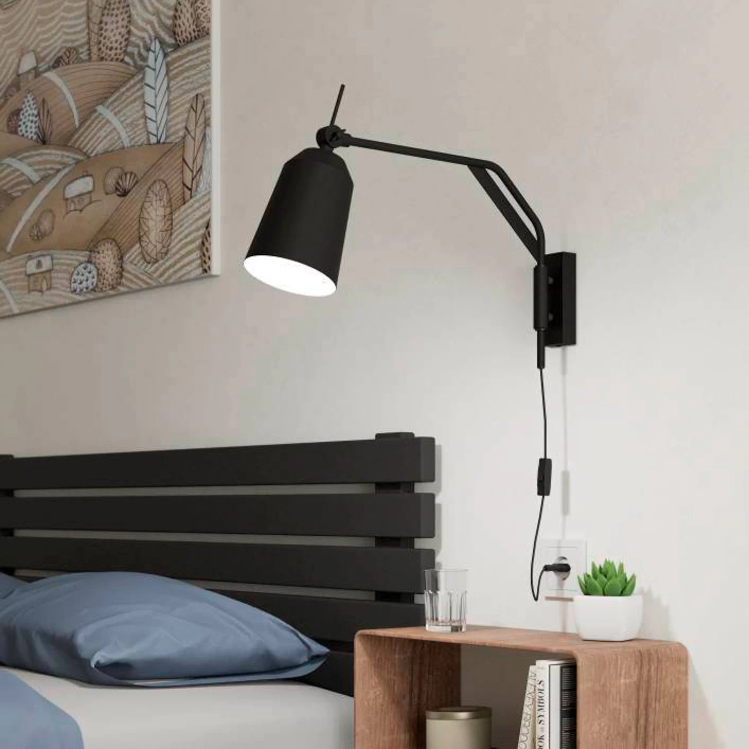 EGLO Loreto Wall Light In Black, Movable 5 EGLO Loreto Wall Light In Black, Movable - Image 3