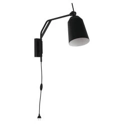 EGLO Loreto Wall Light In Black, Movable