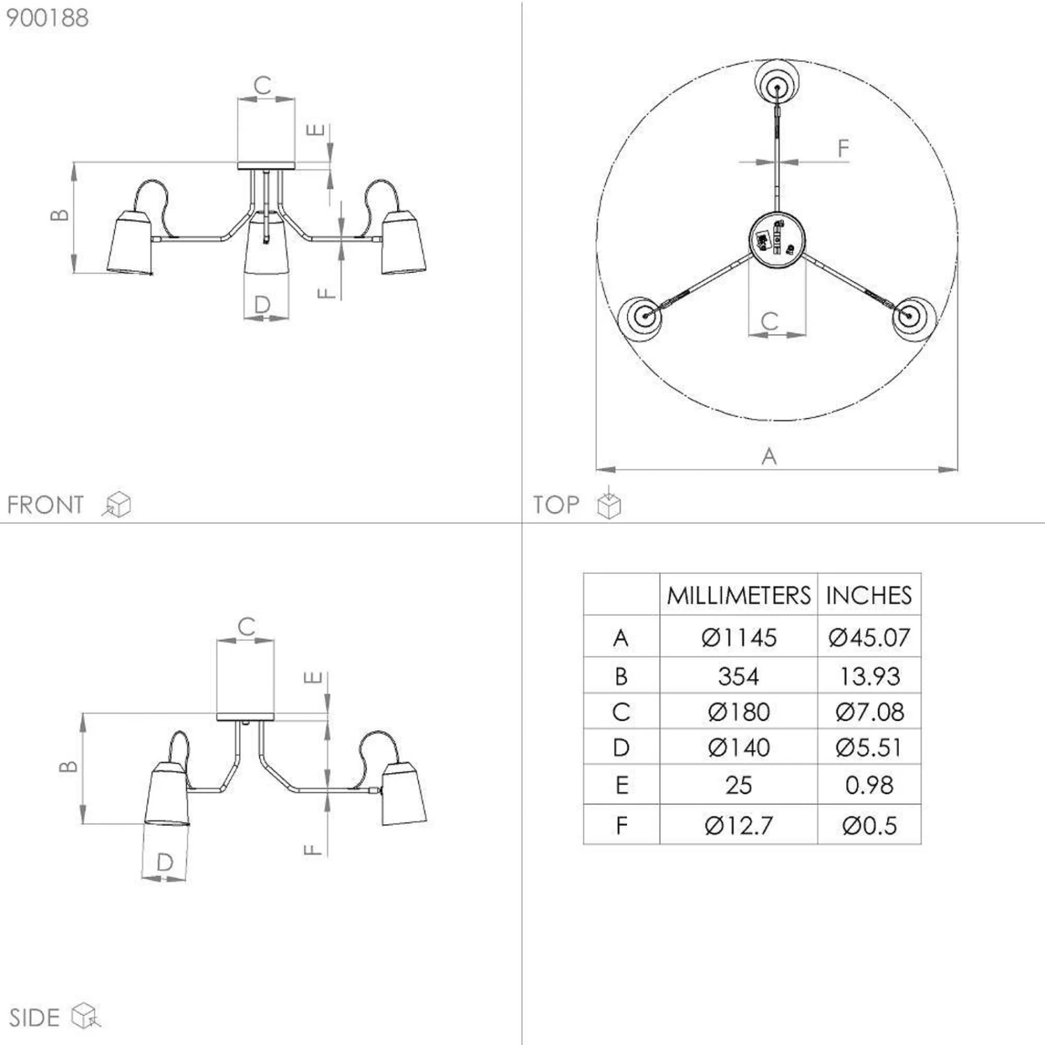 EGLO Loreto Ceiling Light, Three-bulb 5 EGLO Loreto Ceiling Light, Three-bulb - Image 3