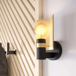 EGLO Hayes Wall Light, Black/gold -Eglo 10012859 1