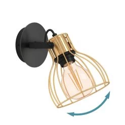 EGLO Sambatello Wall Lamp 1-bulb Black/gold -Eglo 10012862 4