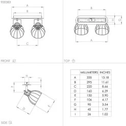 EGLO Sambatello Ceiling Lamp 2-bulb Black/gold -Eglo 10012863 2