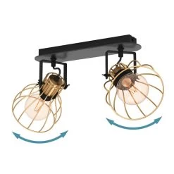 EGLO Sambatello Ceiling Lamp 2-bulb Black/gold -Eglo 10012863 4
