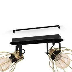 EGLO Sambatello Ceiling Lamp 2-bulb Black/gold -Eglo 10012863 6