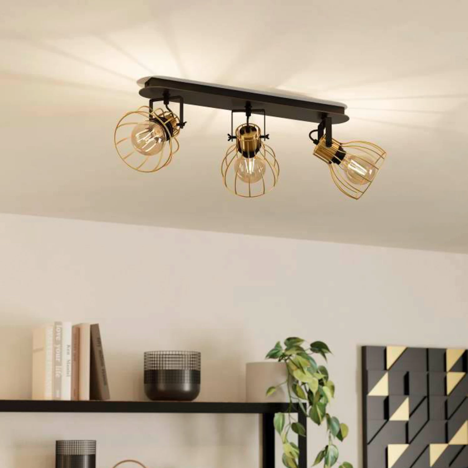 EGLO Sambatello Ceiling Lamp 3-bulb Black/gold 5 EGLO Sambatello Ceiling Lamp 3-bulb Black/gold - Image 3