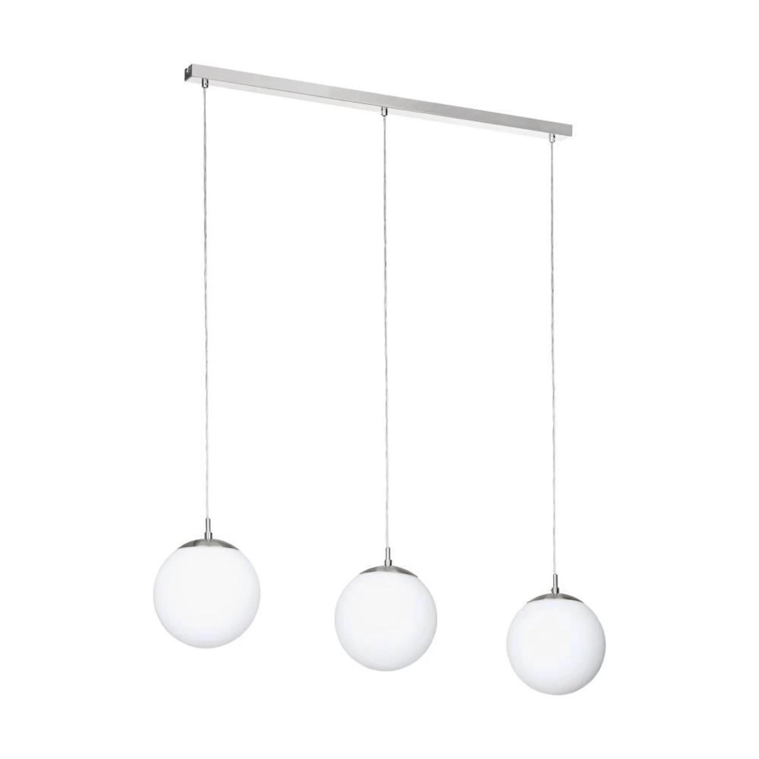 EGLO Rondo Pendant Light, Three-bulb, Nickel/white 4 EGLO Rondo Pendant Light, Three-bulb, Nickel/white - Image 2