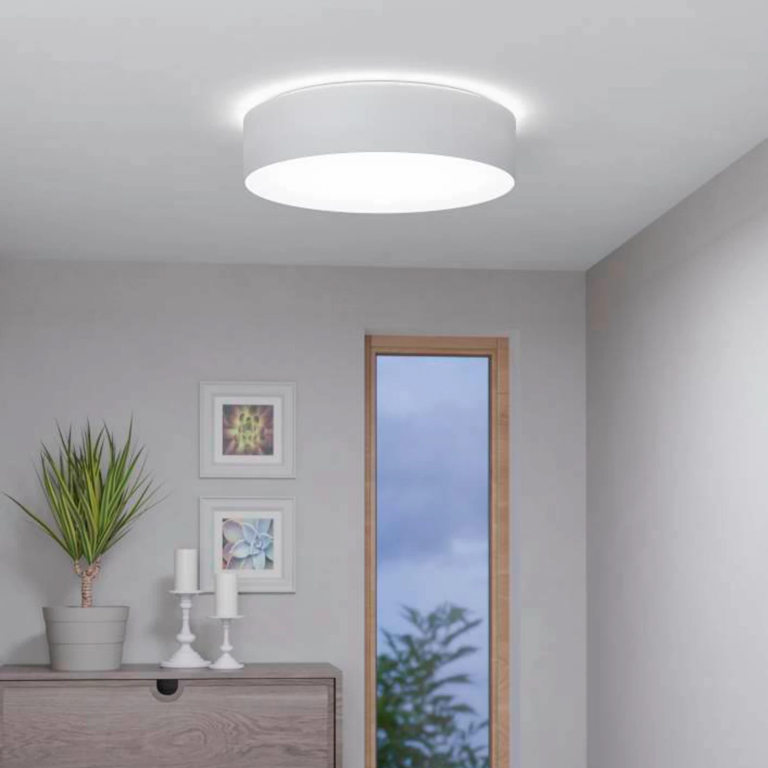 EGLO Connect Romao-Z LED Ceiling Lamp, Ø57cm White 4 EGLO Connect Romao-Z LED Ceiling Lamp, Ø57cm White - Image 2