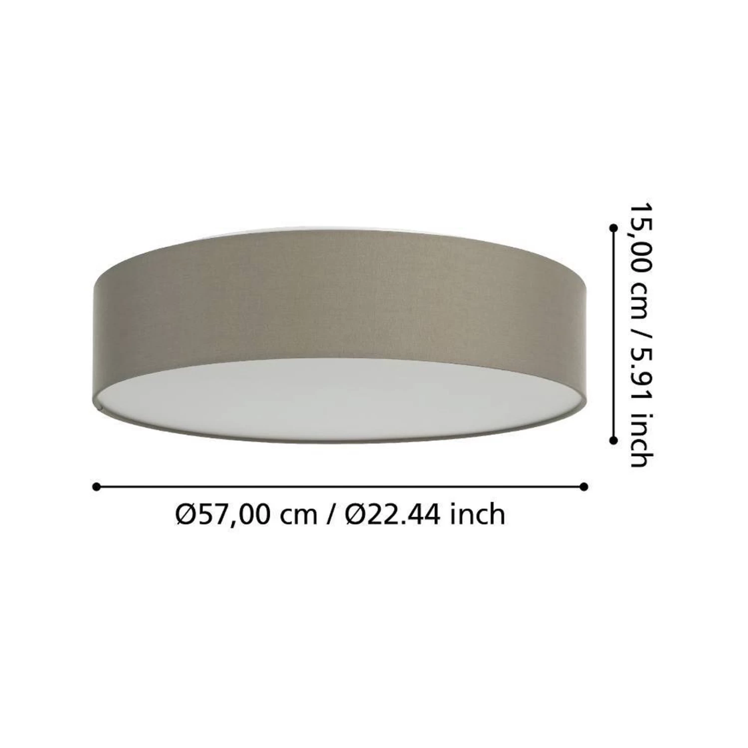EGLO Connect Romao-Z LED Ceiling Lamp, Ø57cm Taupe 4 EGLO Connect Romao-Z LED Ceiling Lamp, Ø57cm Taupe - Image 2