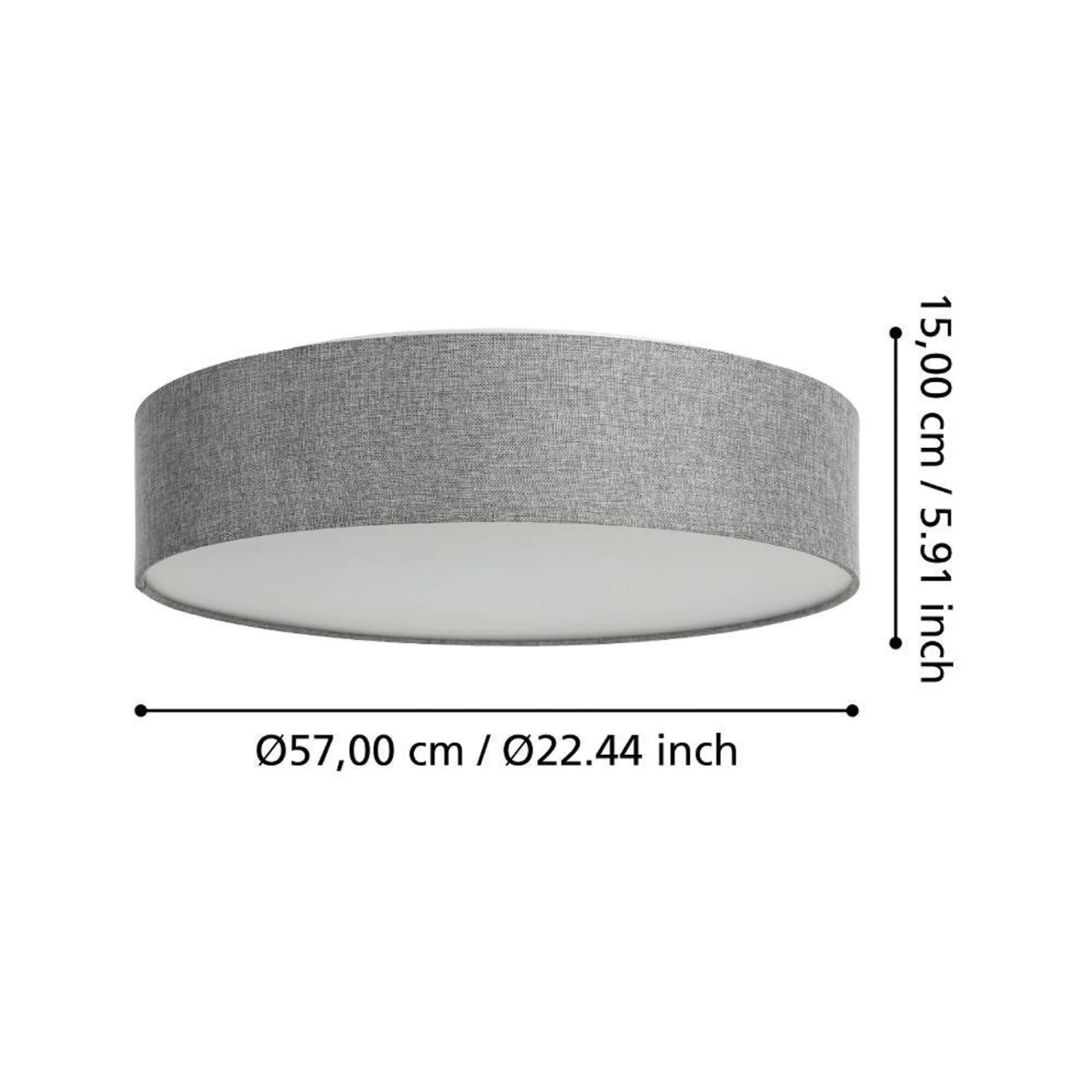 EGLO Connect Romao-Z LED Ceiling Lamp, Ø57cm, Grey 5 EGLO Connect Romao-Z LED Ceiling Lamp, Ø57cm, Grey - Image 3