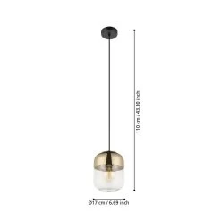 EGLO Maryvilla Pendant Light, Gold/clear, One-bulb -Eglo 10013166 2