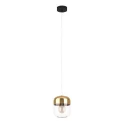 EGLO Maryvilla Pendant Light, Gold/clear, One-bulb