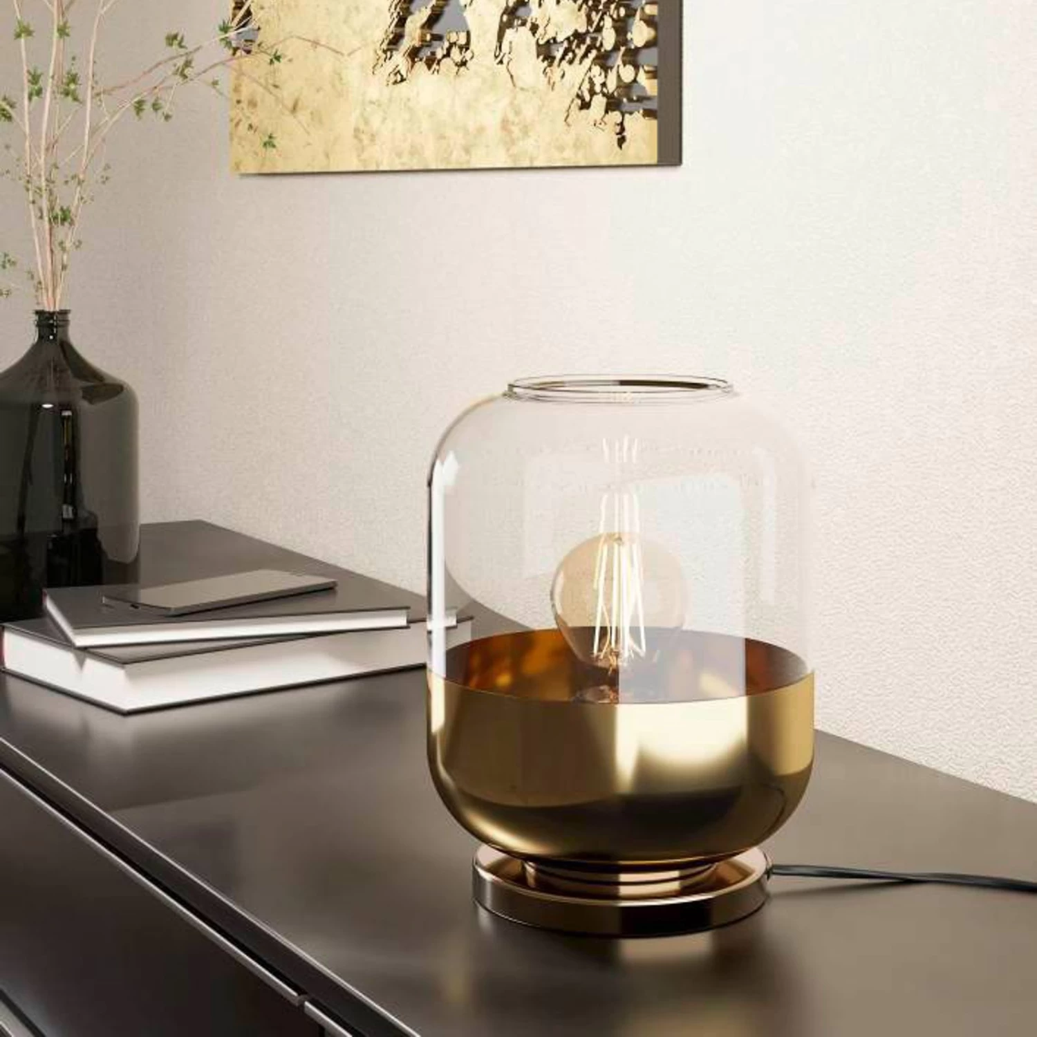 EGLO Maryvilla Table Lamp, Gold/clear 4 EGLO Maryvilla Table Lamp, Gold/clear - Image 2