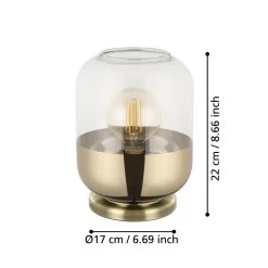 EGLO Maryvilla Table Lamp, Gold/clear 7 EGLO Maryvilla Table Lamp, Gold/clear -Eglo 10013168 2