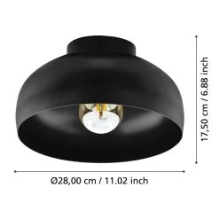 EGLO Mogano 2 Ceiling Light, Ø 28 cm, Black -Eglo 10013170 4
