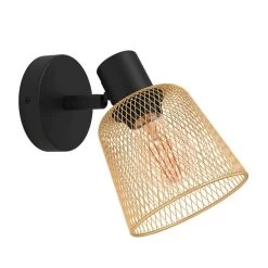 EGLO Coslada Wall Spotlight, Black/brass