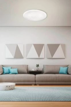 Eglo Frania 33cm Metal And Plastic With Crystal Effe Flush Ceiling Light