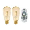 EGLO Connect-z E27 ST64 Bulb 5.5W 500lm 2,200K 2x -Eglo 3032741