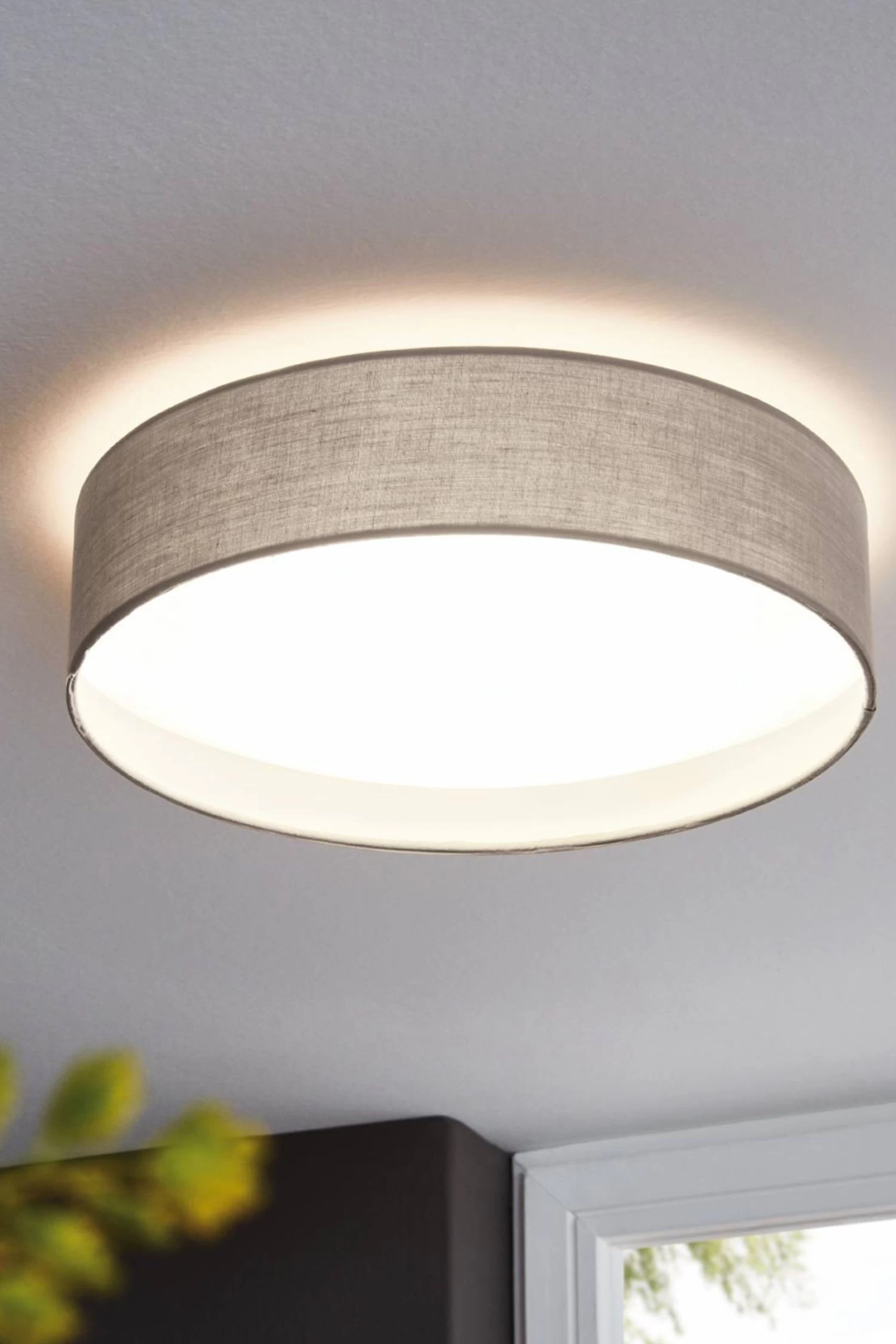 Eglo Taupe Pasteri 1 Light Fabric Ceiling Light 3 Eglo Taupe Pasteri 1 Light Fabric Ceiling Light