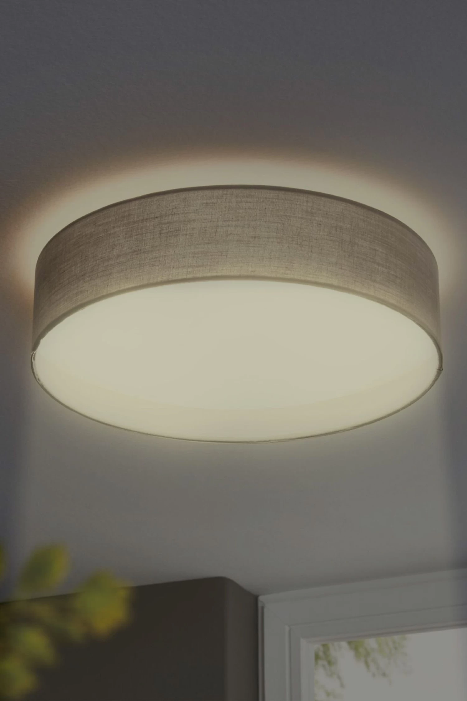 Eglo Taupe Pasteri 1 Light Fabric Ceiling Light 4 Eglo Taupe Pasteri 1 Light Fabric Ceiling Light - Image 2