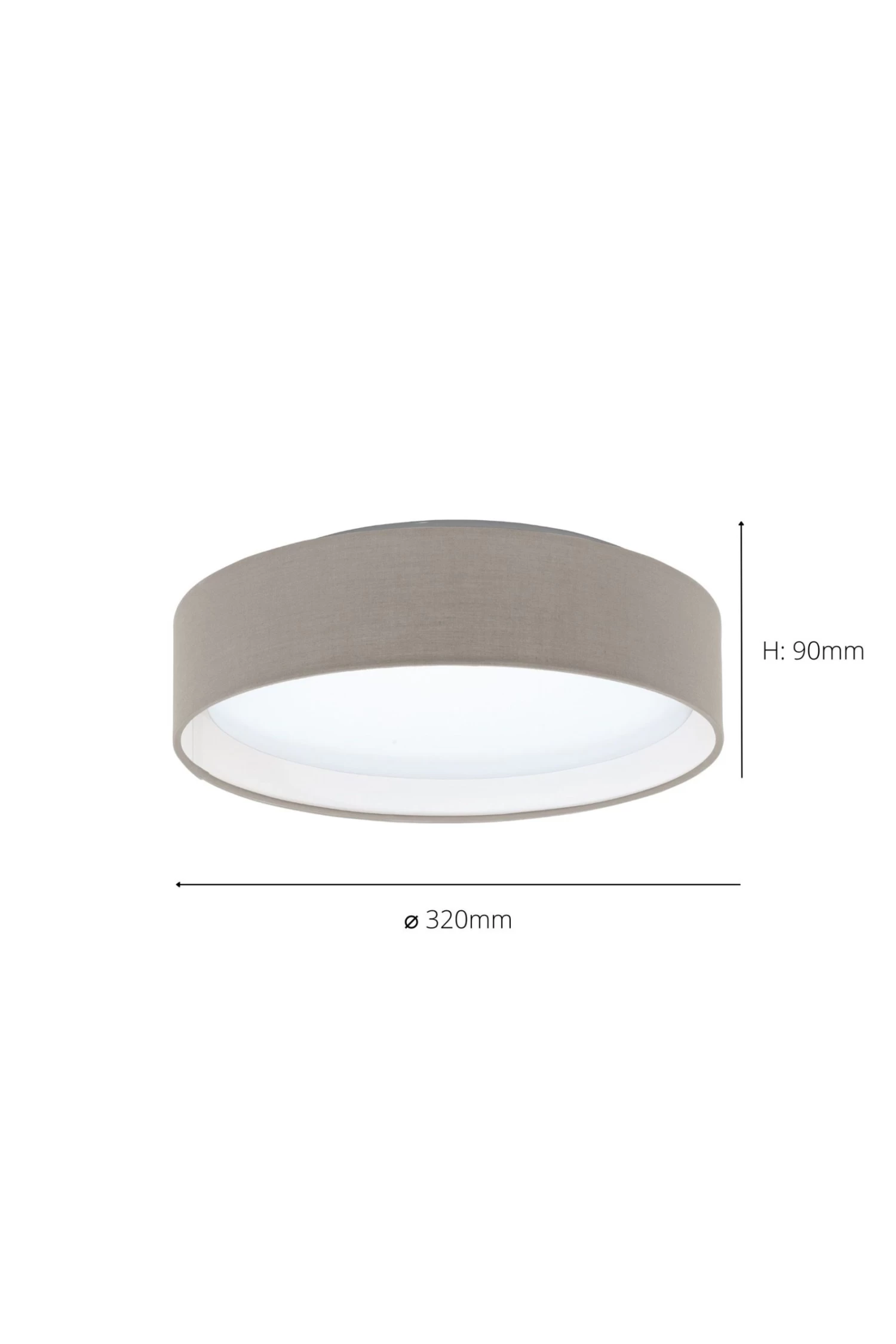 Eglo Taupe Pasteri 1 Light Fabric Ceiling Light 6 Eglo Taupe Pasteri 1 Light Fabric Ceiling Light - Image 4