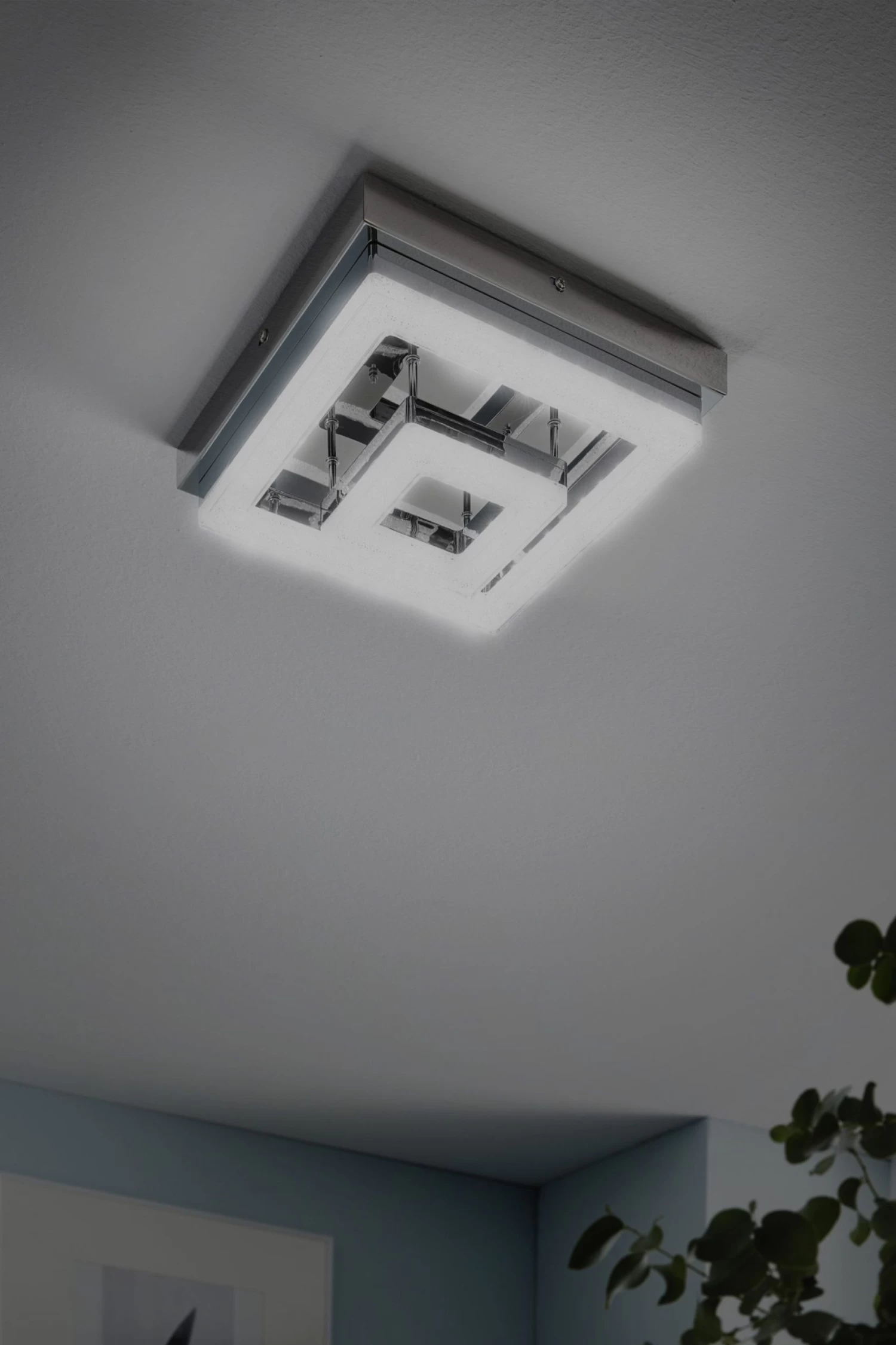 Eglo Chrome And Crystal Fradelo 1 Light Square Ceiling Light 4 Eglo Chrome And Crystal Fradelo 1 Light Square Ceiling Light - Image 2