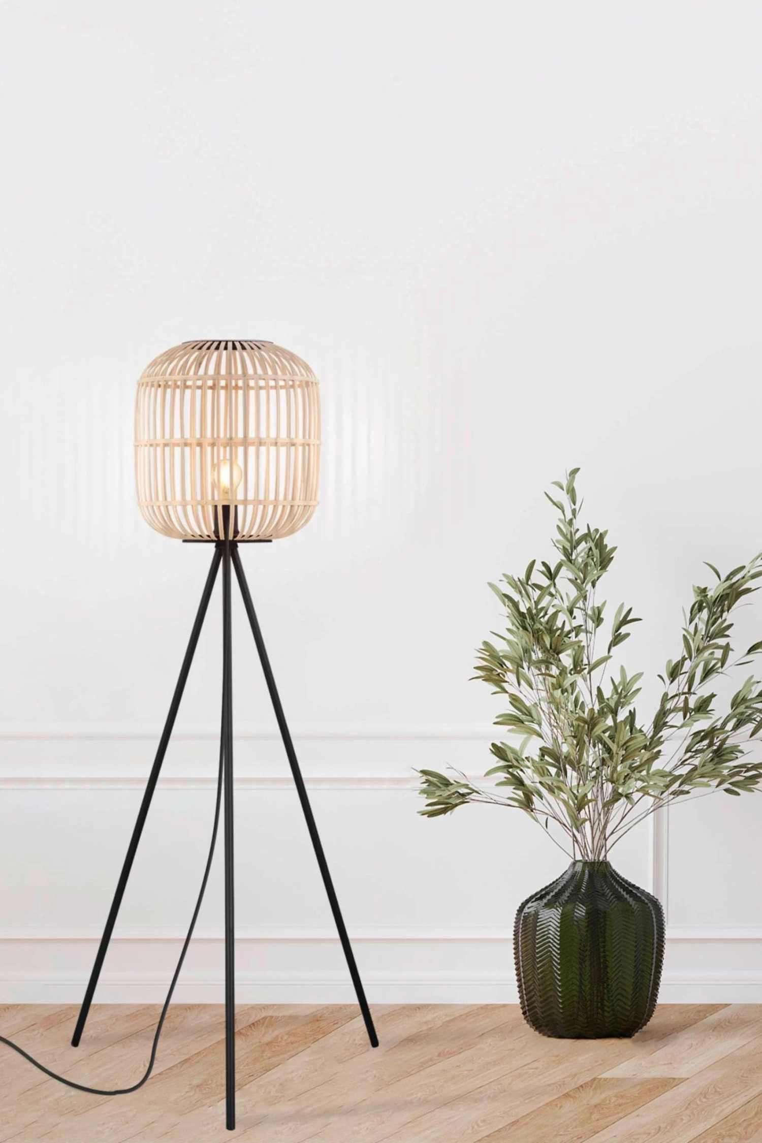 Eglo Rattan Bordesley Floor Lamp 3 Eglo Rattan Bordesley Floor Lamp