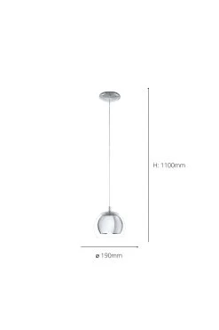 Eglo Chrome Rocamar 1 Light Ceiling Light Pendant 9 Eglo Chrome Rocamar 1 Light Ceiling Light Pendant -Eglo C32174s4