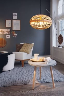 Eglo Rattan Amsfield 1 Light Ceiling Light Pendant