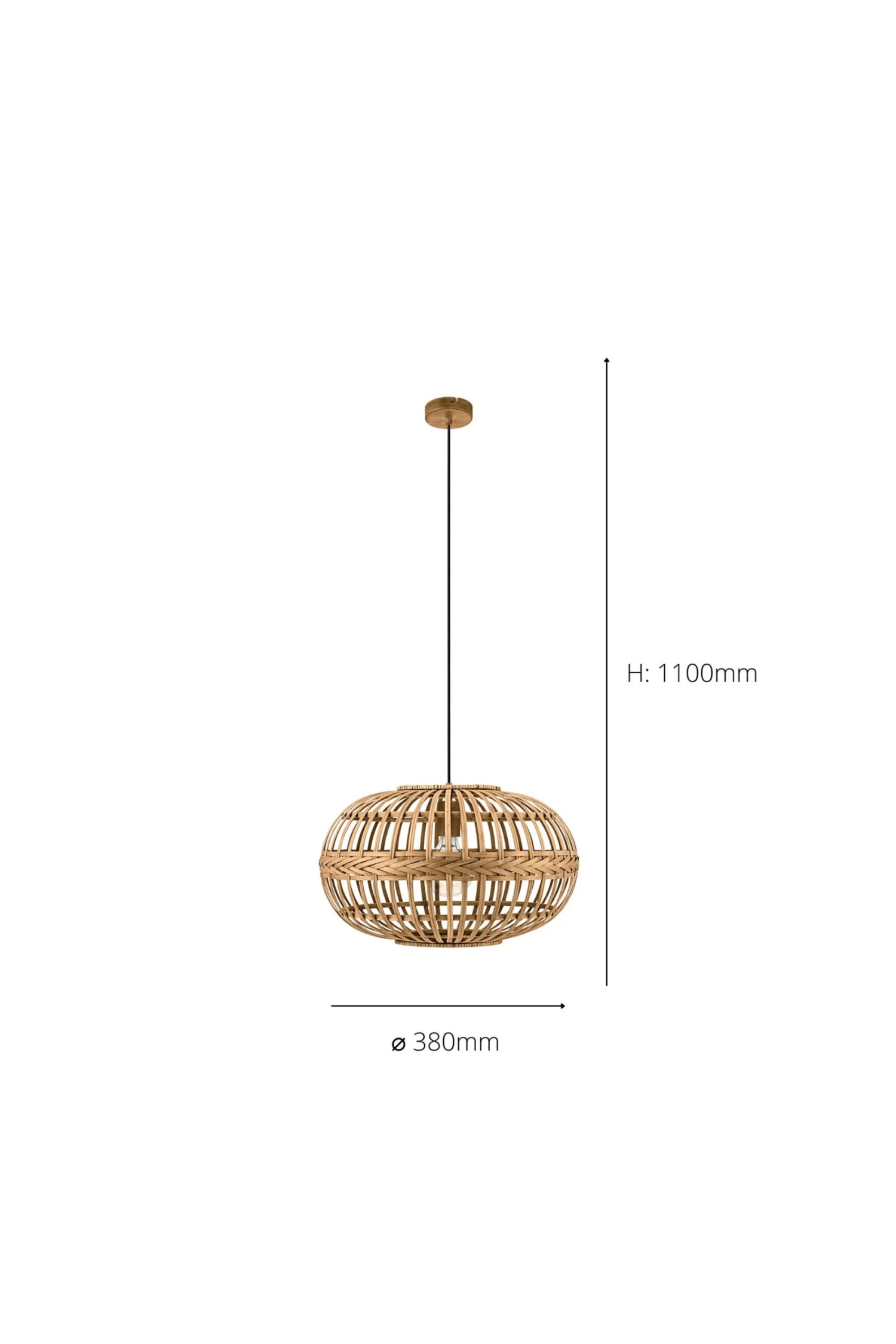 Eglo Rattan Amsfield 1 Light Ceiling Light Pendant 6 Eglo Rattan Amsfield 1 Light Ceiling Light Pendant - Image 4