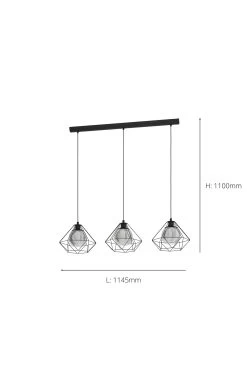 Eglo Vernham 3 Light Ceiling Light Pendant -Eglo C39917s4