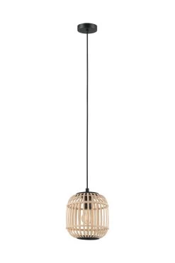 Eglo Natural Rattan Bordesley 1 Light Ceiling Light Pendant -Eglo C50090s2