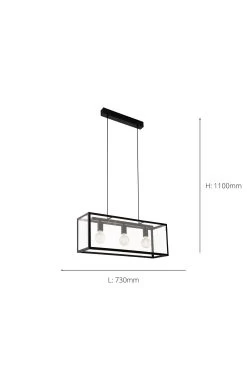 Eglo Charterhouse 3 Light Caged Ceiling Light Pendant -Eglo C75813s3