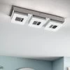 Eglo Fradelo 3 Light LED Square Chrome And Crystal Ceiling Light -Eglo C96991s
